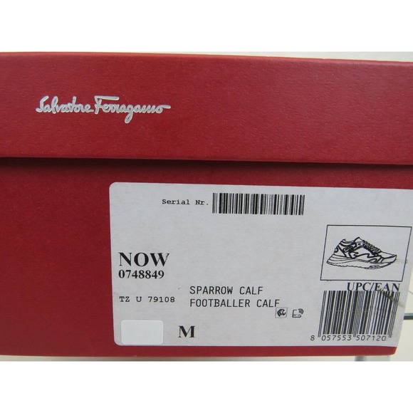 FERRAGAMO THUNDERNOW GRAY BLUE WHITE LEATHER GANCINI SNEAKERS 10.5 ITALY main image 14